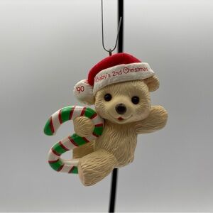 Hallmark Keepsake Ornament Dated 1990 Baby’s First Christmas Handcrafted